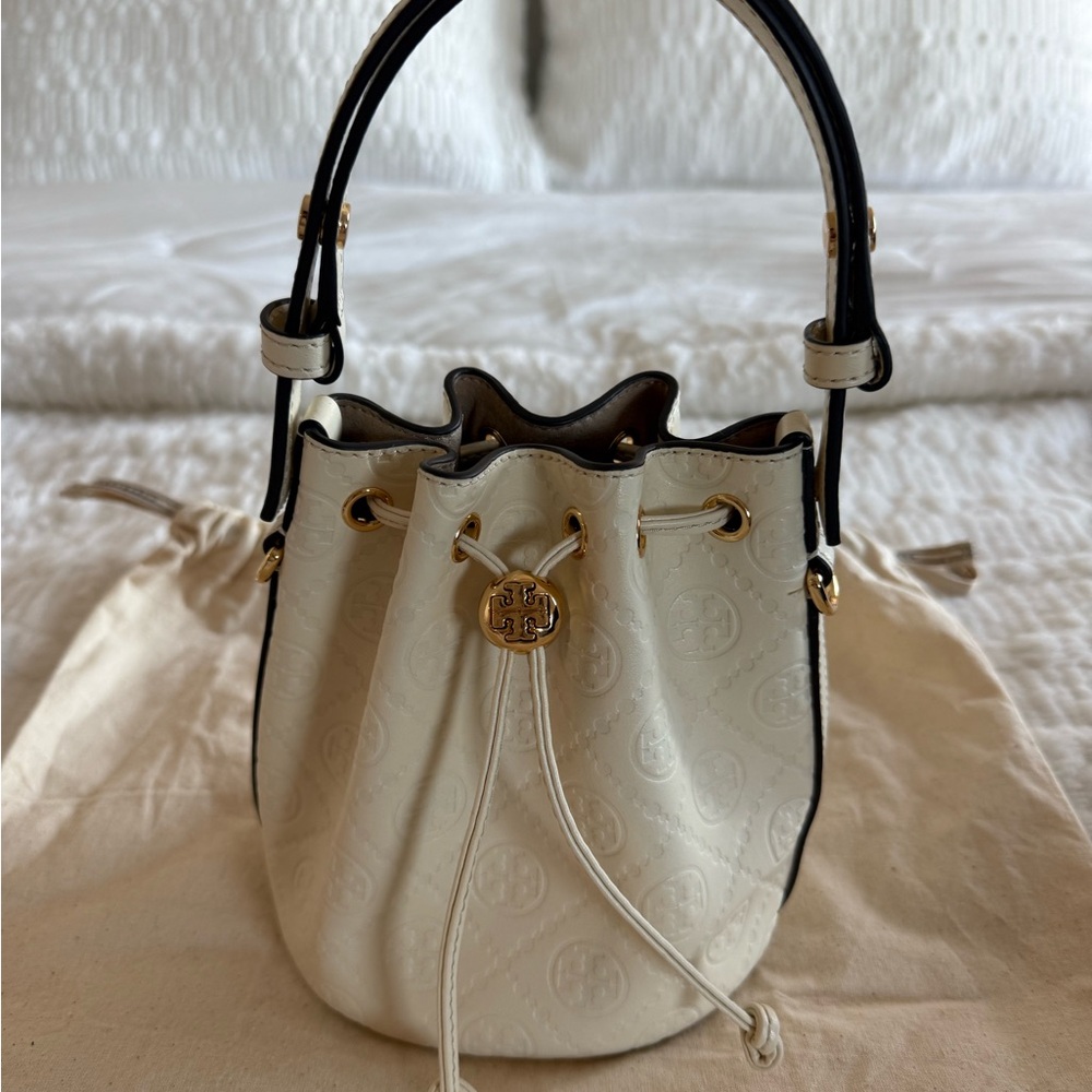 Tory Burch Cream Mini Bucket Bag